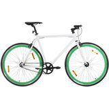 vidaXL Fiets met vaste versnelling 700 c 55 cm wit en groen