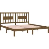 VidaXL Bedframe Massief Grenenhout Honingbruin 200x200 cm