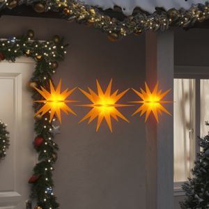 vidaXL Kerstlampen met LED's 3 st inklapbaar geel