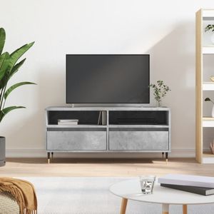 VidaXL TV-meubel 100x34,5x44,5 cm - Bewerkt Hout Betongrijs