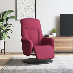 vidaXL Fauteuil verstelbaar met voetensteun fluweel wijnrood