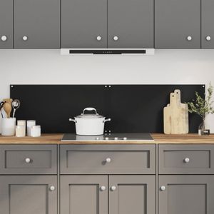 vidaXL Spatschermen keuken 2 st 80x60 cm gehard glas zwart