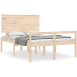 vidaXL Bedframe met hoofdbord massief hout 4FT Small Double