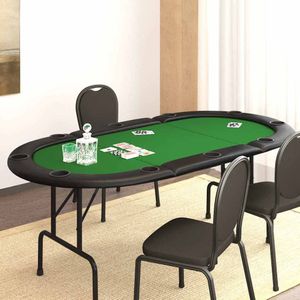 vidaXL - Pokertafel - voor - 10 - spelers - inklapbaar - 207x106x76 - cm - groen
