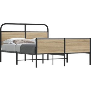 vidaXL Bedframe zonder matras bewerkt hout sonoma eikenkleur 120x200cm