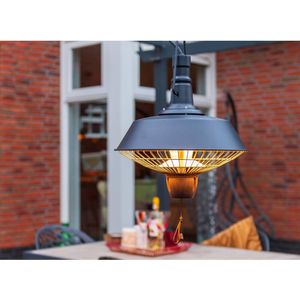 <p>Deze Sunred heater Indus 2100 voegt een vleugje retro charme en comfortabele warmte toe aan je tuin. Met een warmtestand van 2.100 W kan je comfortabel genieten van je buitenruimte. De halogeenwarmte die deze terrasverwarmer levert, verwarmt je lichaam van binnenuit, vergelijkbaar met de warmte van de zon. Dankzij het compacte ontwerp kan dit model overal in je tuin of onder je luifel geplaatst worden.</p>
<p>Met deze prachtige retro-versie van de hangende heater krijgt je tuin of terras een extra middelpunt. De heater is uitgevoerd in zwart en gemaakt van staal, aluminium, kunststof en glas. De spanning is 220 - 240 V en de afmetingen zijn 36 x 48,5 cm (ø x H). Met een gewicht van 2,3 kg is de heater eenvoudig te verplaatsen. Het vermogen is 2.100 W en de lengte van de kabel is 1,8 m. De verwarmingstechnologie is halogeen en de IP-code is IP24. De aan/uit-schakelaar is voorzien van een handig trekkoord.</p>
<ul>
  <li>Kleur: zwart</li>
  <li>Materiaal: staal, aluminium, kunststof en glas</li>
  <li>Spanning: 220 - 240 V</li>
  <li>Afmetingen: 36 x 48,5 cm (ø x H)</li>
  <li>Gewicht: 2,3 kg</li>
  <li>Vermogen: 2.100 W</li>
  <li>Lengte kabel: 1,8 m</li>
  <li>Verwarmingstechnologie: halogeen</li>
  <li>IP-code: IP24</li>
  <li>Aan/uit-schakelaar: trekkoord</li>
</ul>