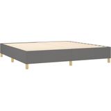 vidaXL Boxspring met matras stof donkergrijs 200x200 cm