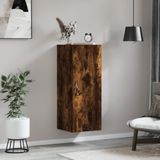 vidaXL Wandkast 34,5x34x90 cm bewerkt hout gerookt eikenkleurig