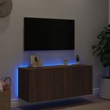 vidaXL Tv-wandmeubel met LED-verlichting 100x35x41 cm bruineikenkleur