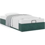 vidaXL Bedframe zonder matras 80x200 cm fluweel donkergroen