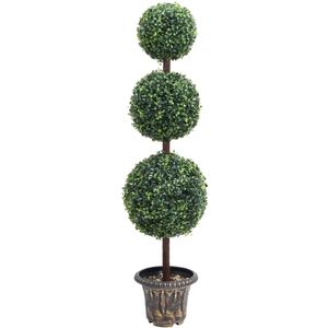 vidaXL Kunstplant met pot buxus bolvorming 118 cm groen