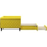 vidaXL Slaapbank met onderschuifbed en lades 90x200 cm fluweel geel