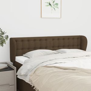 VidaXL Hoofdbord met Randen 147x23x78/88 cm - Stof Donkerbruin