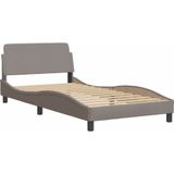 vidaXL Bed met matras stof taupe 100x200 cm