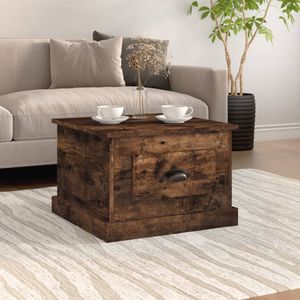 vidaXL Salontafel 50x50x35 cm bewerkt hout gerookt eikenkleurig