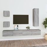 vidaXL 5-delige Tv-meubelset bewerkt hout grijs sonoma eikenkleurig