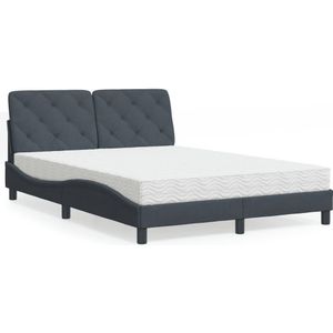 vidaXL Bed met matras fluweel donkergrijs 120x200 cm