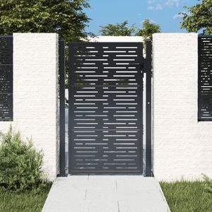 vidaXL - Poort - 105x155 - cm - met - vierkant - staal - antracietkleurig