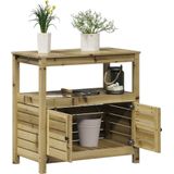 vidaXL Oppottafel met schappen 82,5x45x81 cm geïmpregneerd hout