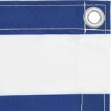 vidaXL Balkonscherm 90x400 cm oxford stof wit en blauw