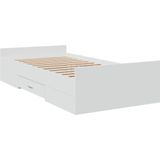 vidaXL Bedframe met lades bewerkt hout wit 100x200 cm