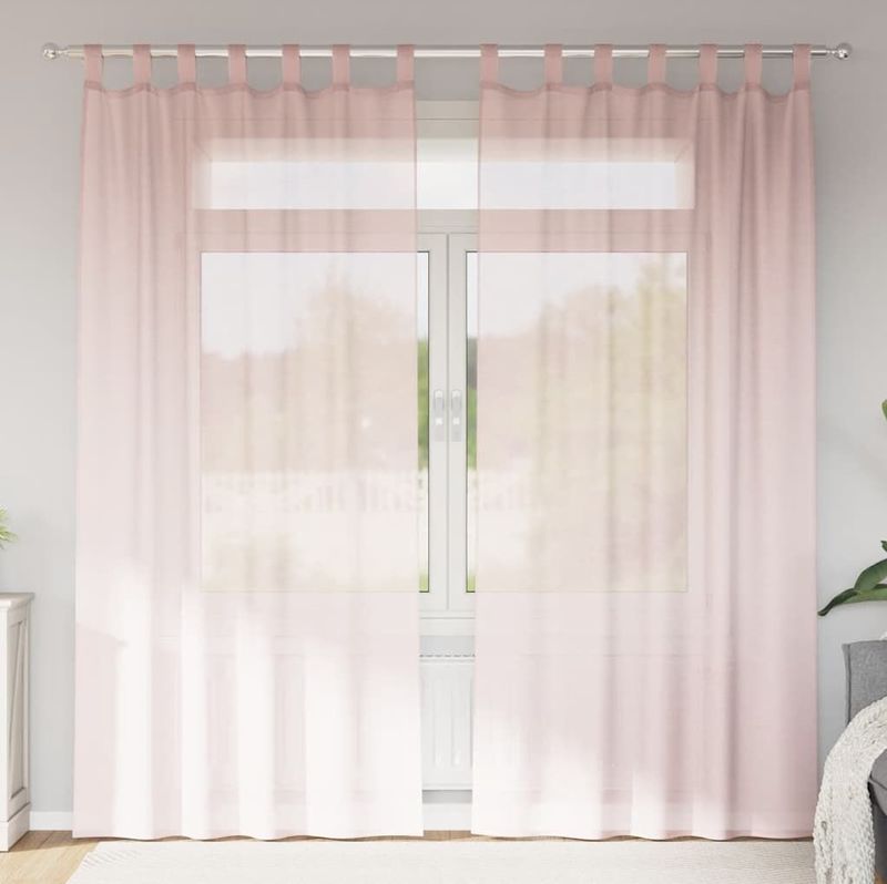 vidaXL - Voile Gordijnen - Lichtroze - 2 Stuks - 140x225 cm