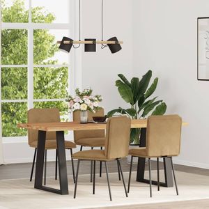 vidaXL Eetkamerstoelen draaibaar 4 st fluweel bruin