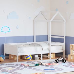 vidaXL - Slaapbank - met - bedhuisx190 - cm - massief - grenenhout - wit