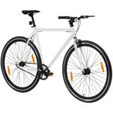 vidaXL Fiets met vaste versnelling 700 c 55 cm wit en zwart