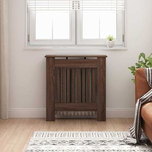 vidaXL - Radiatorafdekking - Bruin - Eiken - 78 x 19 x 81,5 cm - Bewerkt Hout