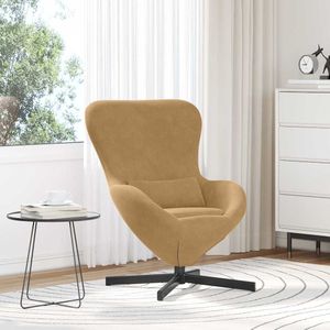 vidaXL Hangstoel - Fluweel Bruin - Ergonomisch Ontwerp - Draaifunctie