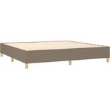 vidaXL Boxspring met matras stof taupe 200x200 cm