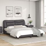 vidaXL Bedframe met hoofdbord kunstleer grijs 160x200 cm