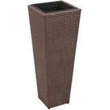 VidaXL Verhoogde 3 ST Poly Rattan Plantenbakken - Bruin