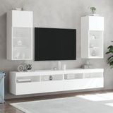 vidaXL Tv-meubels met LED-verlichting 2 st 40,5x30x90 cm wit