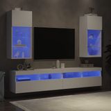 vidaXL Tv-meubels met LED-verlichting 2 st 40,5x30x90 cm wit