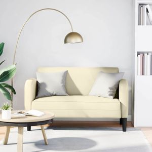 vidaXL Loveseat bank 110 cm kunstleer crèmekleurig