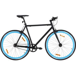 vidaXL Fiets met vaste versnelling 700 c 59 cm zwart en blauw