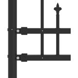 VidaXL Tuinhek Spijlpunten 140cm Gepoedercoat Staal Zwart