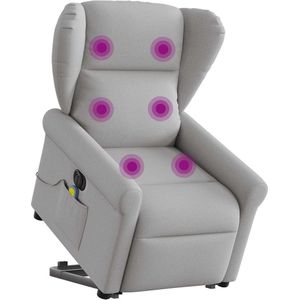 vidaXL Sta-op-Massagestoel - Grijs - Stof - Elektrisch Verstelbaar