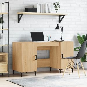 VidaXL Bureau 140x50x75 cm Bewerkt Hout Sonoma Eikenkleurig