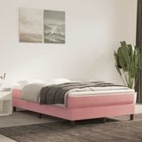 vidaXL Pocketveringmatras 120x210x20 cm fluweel roze