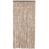 vidaXL-Vliegengordijn-90x200-cm-chenille-beige-en-donkerbruin