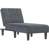 vidaXL Chaise longue fluweel donkergrijs