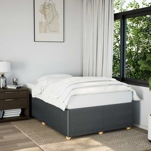 vidaXL Bedframe zonder matras 120x190 cm stof donkergrijs