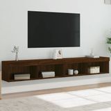 vidaXL Tv-meubels met LED-verlichting 2 st 100x30x30 cm bruineiken