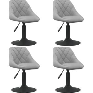 vidaXL Eetkamerstoelen draaibaar 4 st fluweel lichtgrijs