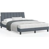 vidaXL Bedframe met hoofdeinde fluweel donkergrijs 140x190 cm