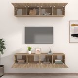 VidaXL TV-meubelen 4 st 80x30x30 cm - Bewerkt Hout - Sonoma Eikenkleurig