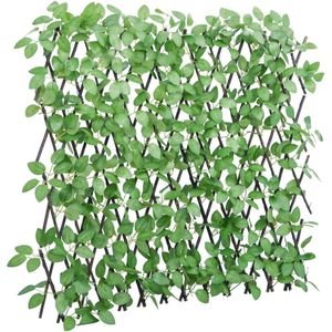 vidaXL Kunstplant klimop op latwerk uittrekbaar 180x65 cm groen